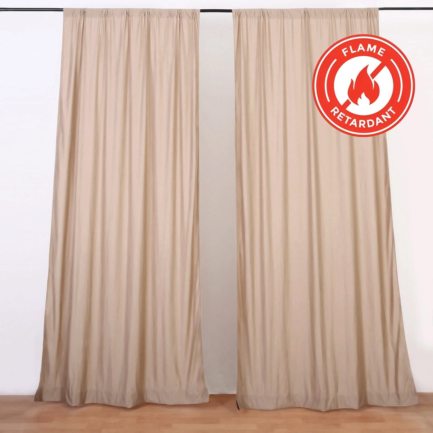 2 Pack Nude Scuba Polyester Event Curtain Drapes, Durable Flame Resistant Backdrop Event Panels Wrinkle Free with Rod Pockets - 10ftx10ft