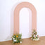 8ft Dusty Rose Spandex Fitted Open Arch Wedding Arch Cover, Double-Sided U-Shaped Backdrop Slipcover