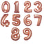 13" Metallic Rose Gold Mylar Foil 0-9 Number Balloons