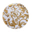50-Pack Table Placemats Swirl Foil Floral Design Metallic Gold Round - Sheer Organza Disposable Mats 13"