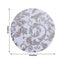 50-Pack Table Placemats Swirl Foil Floral Design Metallic Silver Round - Sheer Organza Disposable Mats 13"