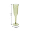 24-Pack Plastic Champagne Flutes Transparent Dusty Sage Green Flared Design - Lightweight Disposable Toasting Glasses 6oz