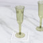 24-Pack Plastic Champagne Flutes Transparent Dusty Sage Green Flared Design - Lightweight Disposable Toasting Glasses 6oz