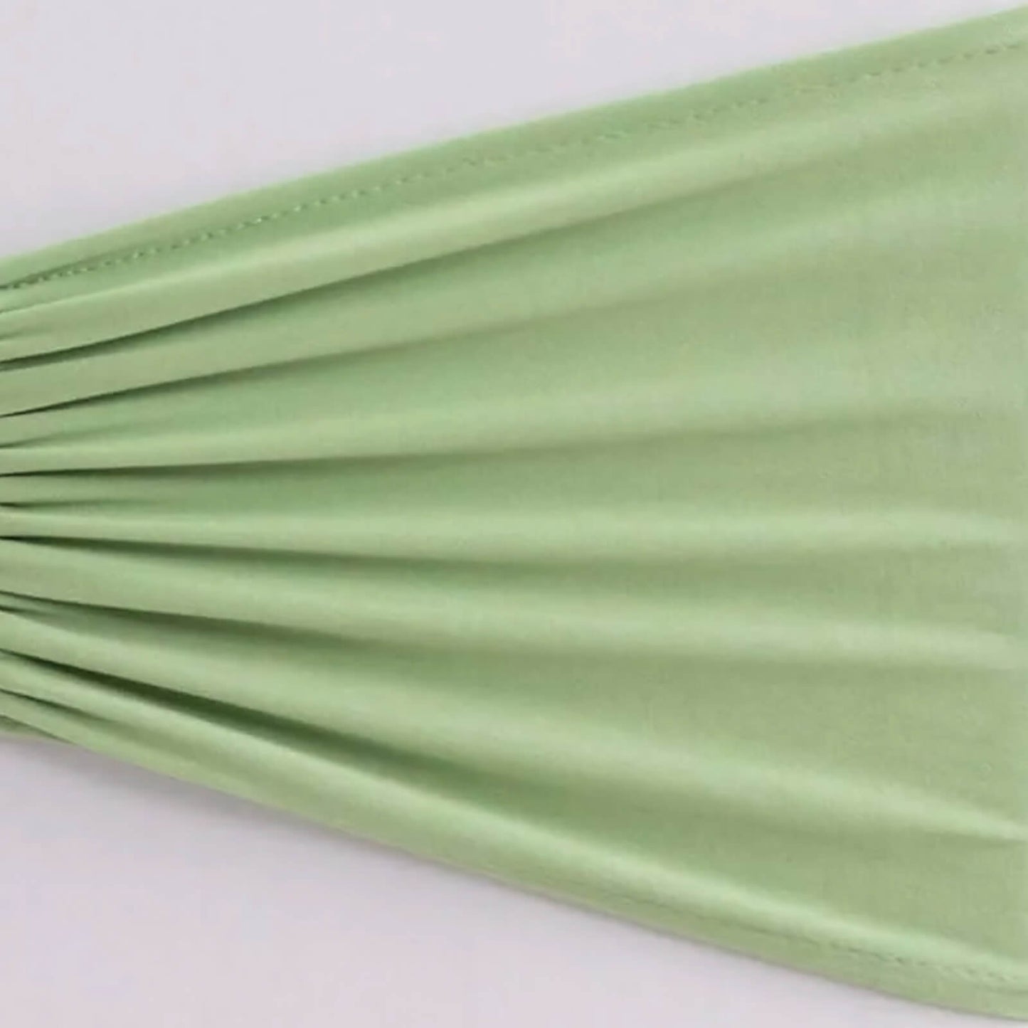 5 Pack Spandex Chair Sashes Sage Green Ruffled Style - Wide Easy to Use Stretch Chair Bands 8"x13"