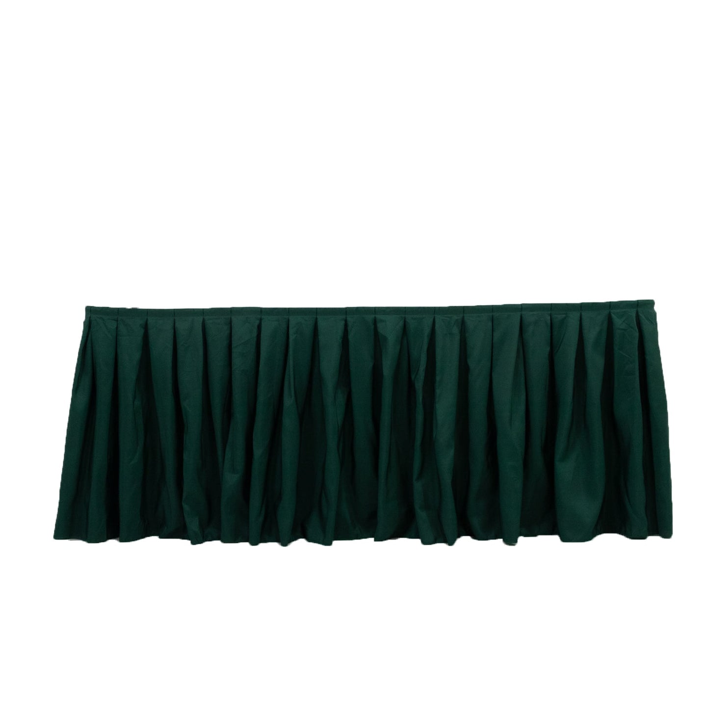 Polyester 14ft Table Skirt Hunter Emerald Green - Classic Pleated Design for Weddings & Events