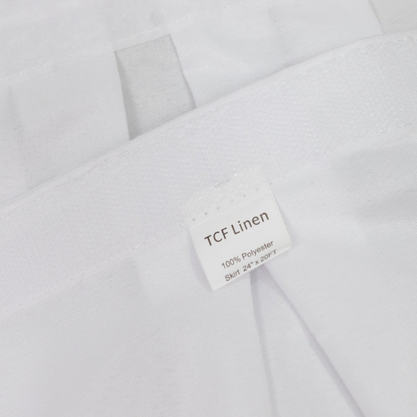 Portable Stage Skirt White Polyester Platform Skirting Cloth for Events, Performances & Wedding Staging - 24"x20ft