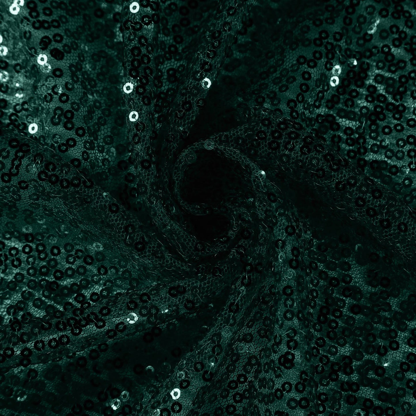 Sequin 132" Round Tablecloth Hunter Emerald Green - Seamless Dazzling Table Cover