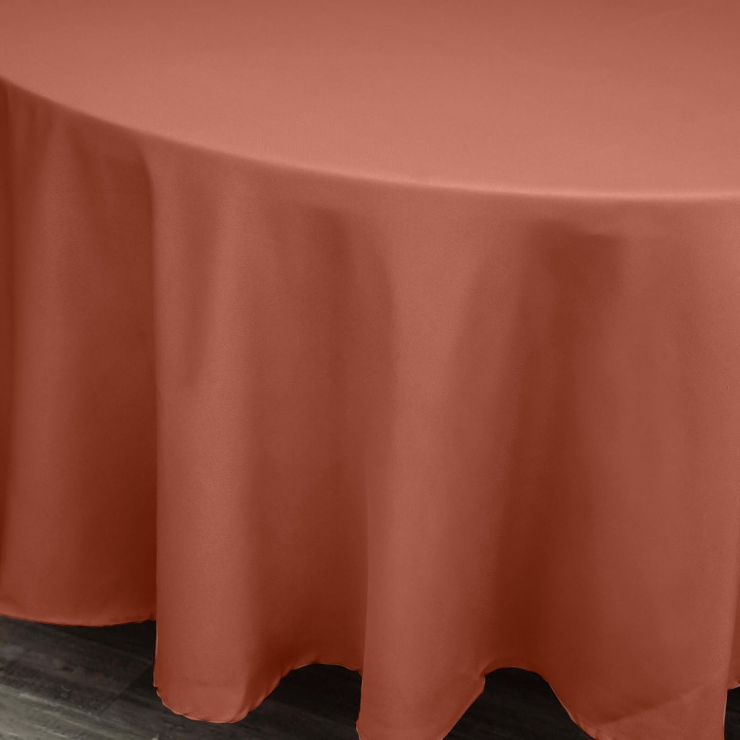 Polyester 108" Round Tablecloth Terracotta (Rust) - Wrinkle-Resistant Table Cover