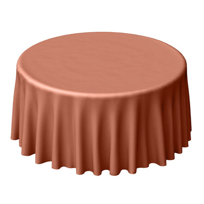 Polyester 120" Round Tablecloth Terracotta (Rust) - Seamless Wrinkle-Resistant Table Cover