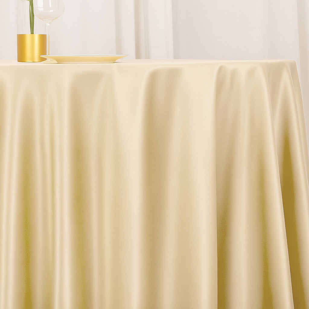 Premium Polyester 54"x54" Table Overlay Square Tablecloth Beige - Stain and Wrinkle-Resistant 220GSM Table Topper