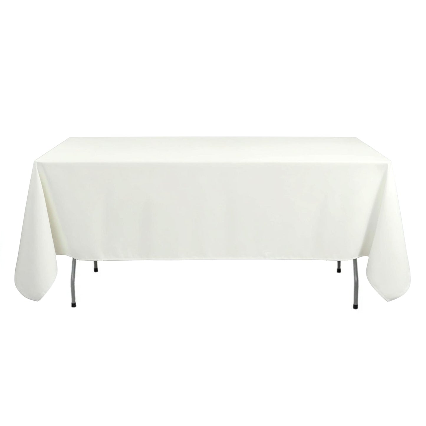Premium Polyester 54"x96" Rectangle Tablecloth Ivory - Durable 220GSM Stain-Resistant Fabric Table Cover