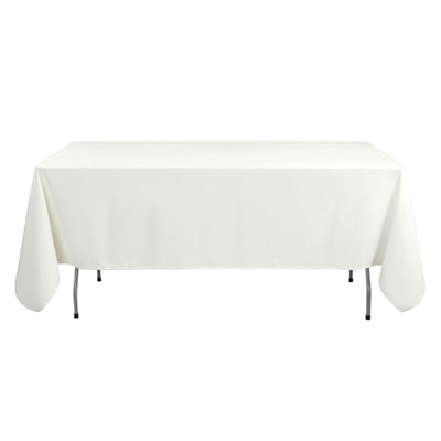 Premium Polyester 54"x96" Rectangle Tablecloth Ivory - Durable 220GSM Stain-Resistant Fabric Table Cover
