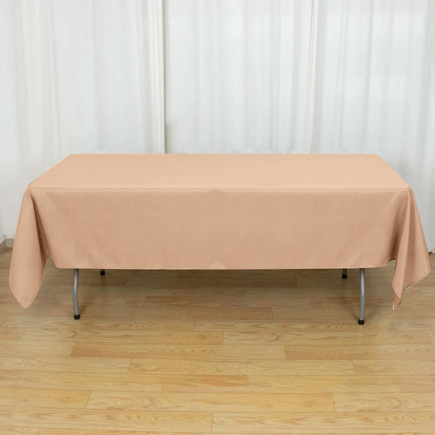 Polyester 60"x102" Rectangle Tablecloth Nude - Durable and Stylish Table Cover