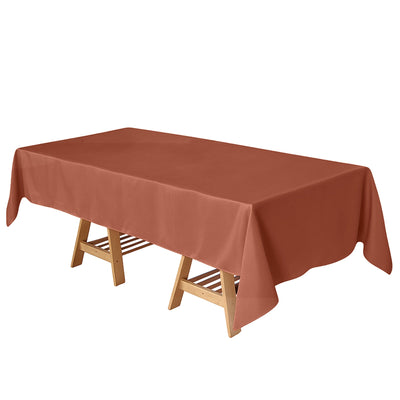 Polyester 60"x102" Rectangle Tablecloth Terracotta (Rust) - Durable Table Cover