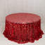 Sequin 132" Round Tablecloth Red - Big Payette Table Cover