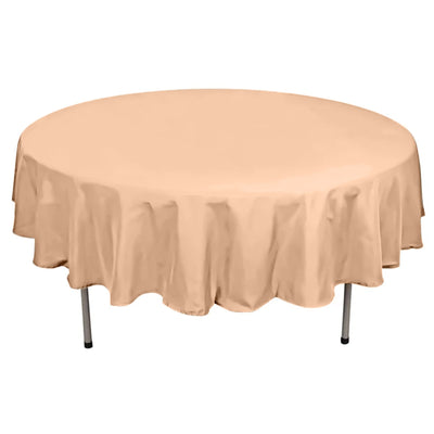 Polyester 90" Round Tablecloth Nude - Stain & Wrinkle-Resistant Table Cover