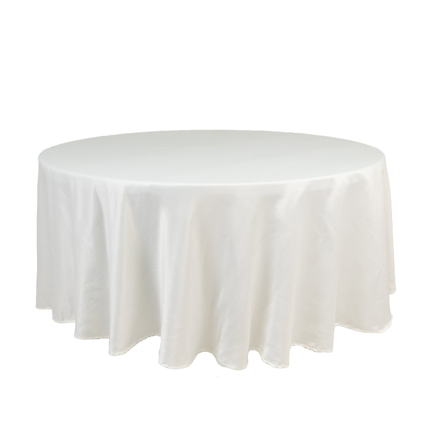 Lamour Satin 108" Round Tablecloth Ivory - Durable & Silk-Like Table Cover