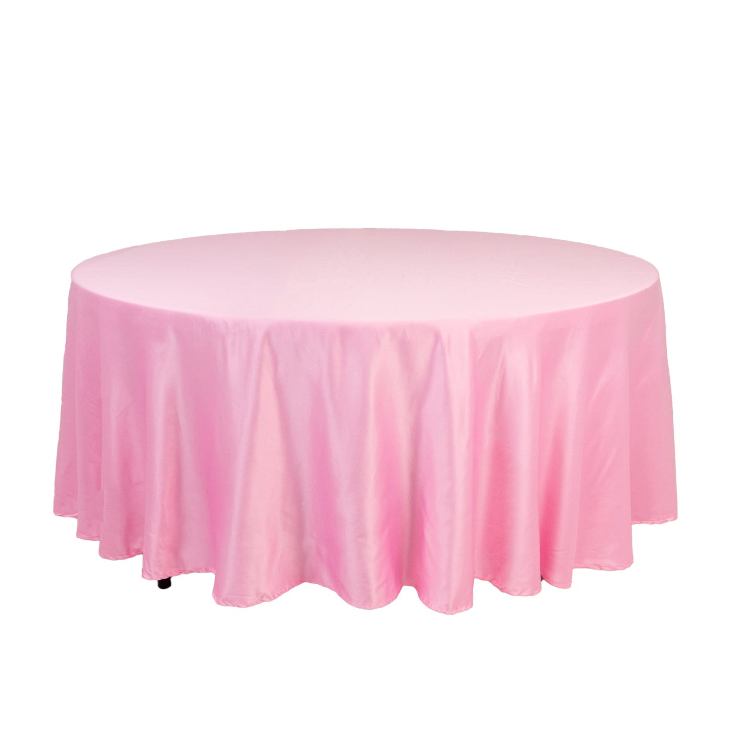Lamour Satin 108" Round Tablecloth Pink - Durable & Silk-Like Table Cover