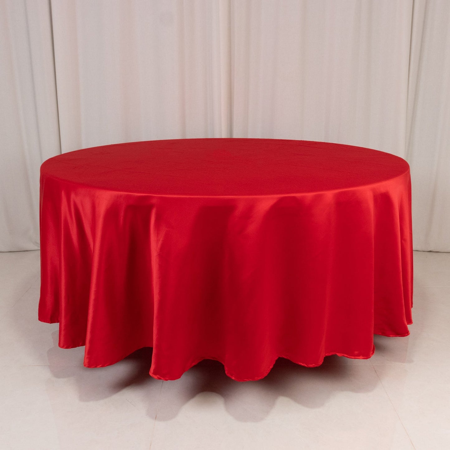 Lamour Satin 108" Round Tablecloth Red - Durable & Silk-Like Table Cover