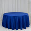 Lamour Satin 120" Round Tablecloth Royal Blue - Seamless Table Cover with Soft Tempered Sheen