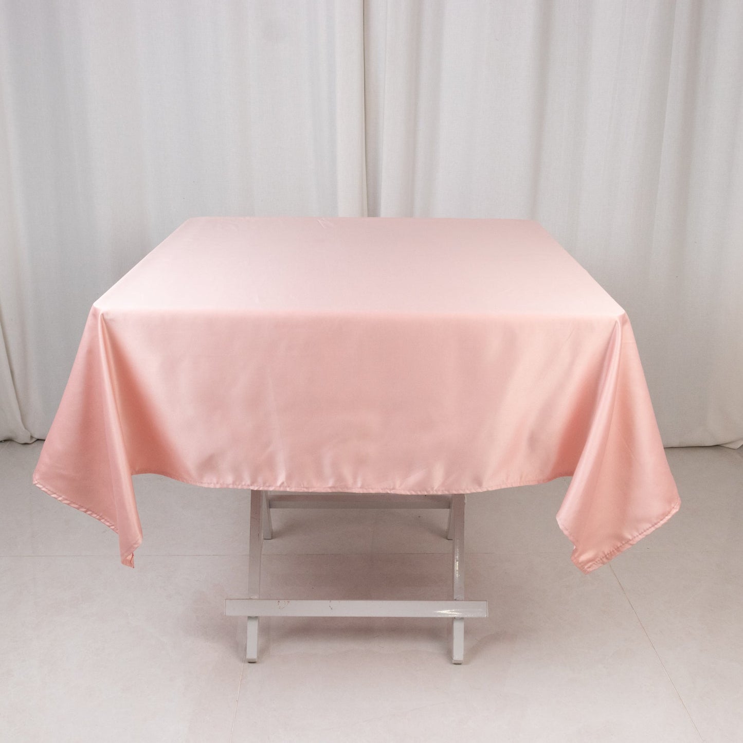 Lamour Satin 54"x54" Square Tablecloth Dusty Rose - Durable & Silk-Like Table Cover