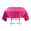 Lamour Satin 54"x54" Square Tablecloth Fuchsia - Durable & Silk-Like Table Cover