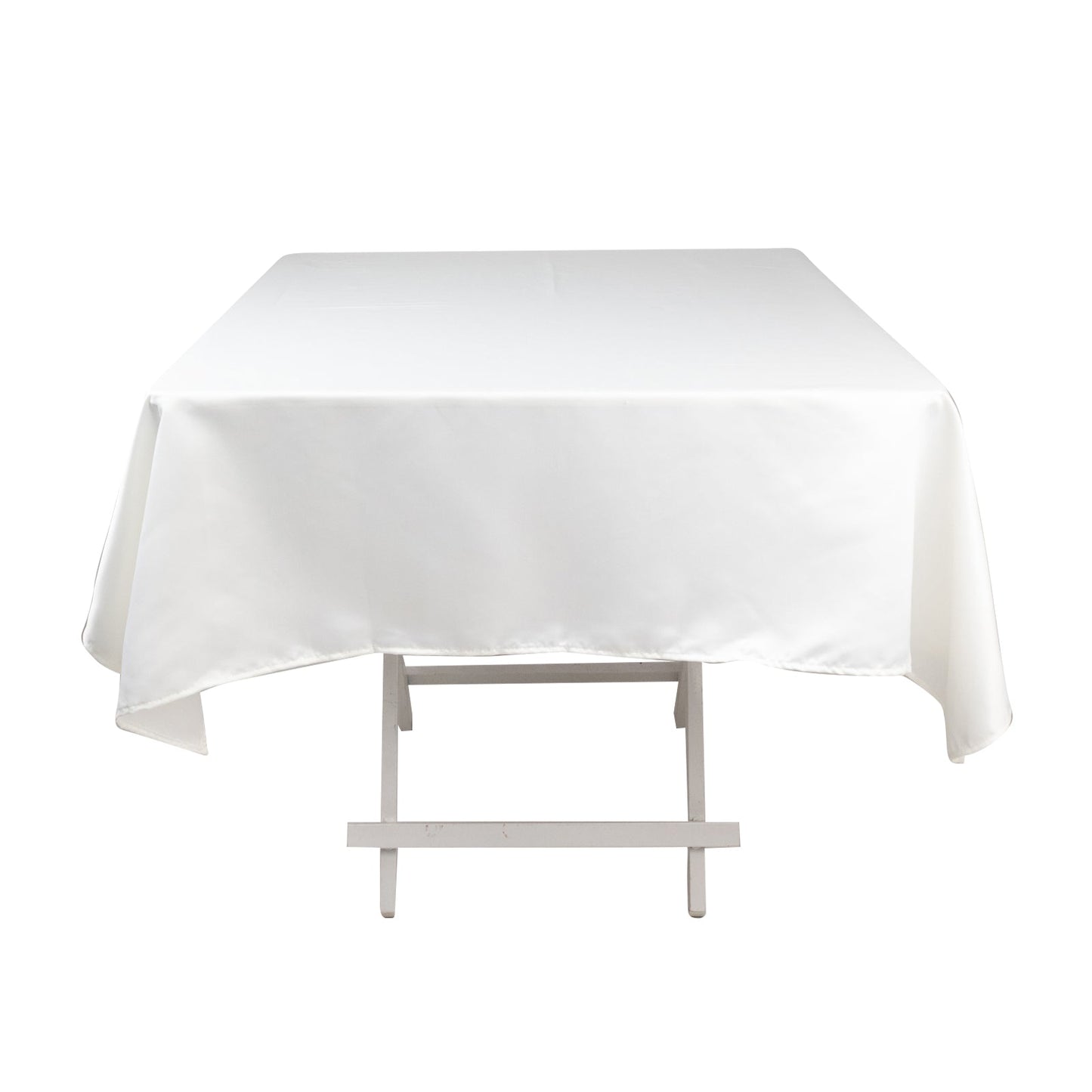 Lamour Satin 54"x54" Square Tablecloth Ivory - Durable & Silk-Like Table Cover