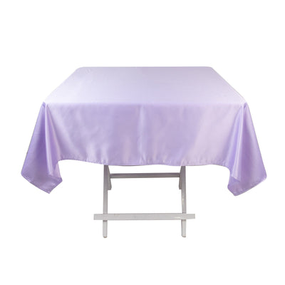 Lamour Satin 54"x54" Square Tablecloth Lavender Lilac - Durable & Silk-Like Table Cover