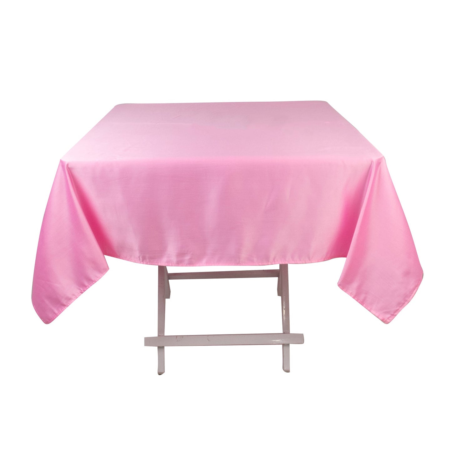 Lamour Satin 54"x54" Square Tablecloth Pink - Durable & Silk-Like Table Cover