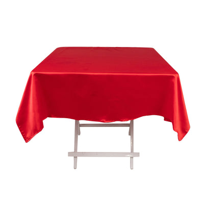 Lamour Satin 54"x54" Square Tablecloth Red - Durable & Silk-Like Table Cover