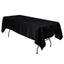 Lamour Satin 60"x102" Rectangle Tablecloth Black - Durable & Silky Soft Feel Table Cover for Weddings & Banquets