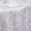 Polyester 120" Round Tablecloth White - Lavender Lilac French Toile Pattern for Chic Weddings