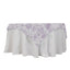 Polyester 70"x70" Table Overlay White - Lavender Lilac French Toile Pattern for Stylish Events