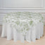 Polyester 70"x70" Table Overlay White - Dusty Sage Green French Toile Pattern for Stylish Events