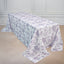 Polyester 90"x156" Rectangle Tablecloth White - Seamless Lavender Lilac French Toile Pattern for Grand Occasions