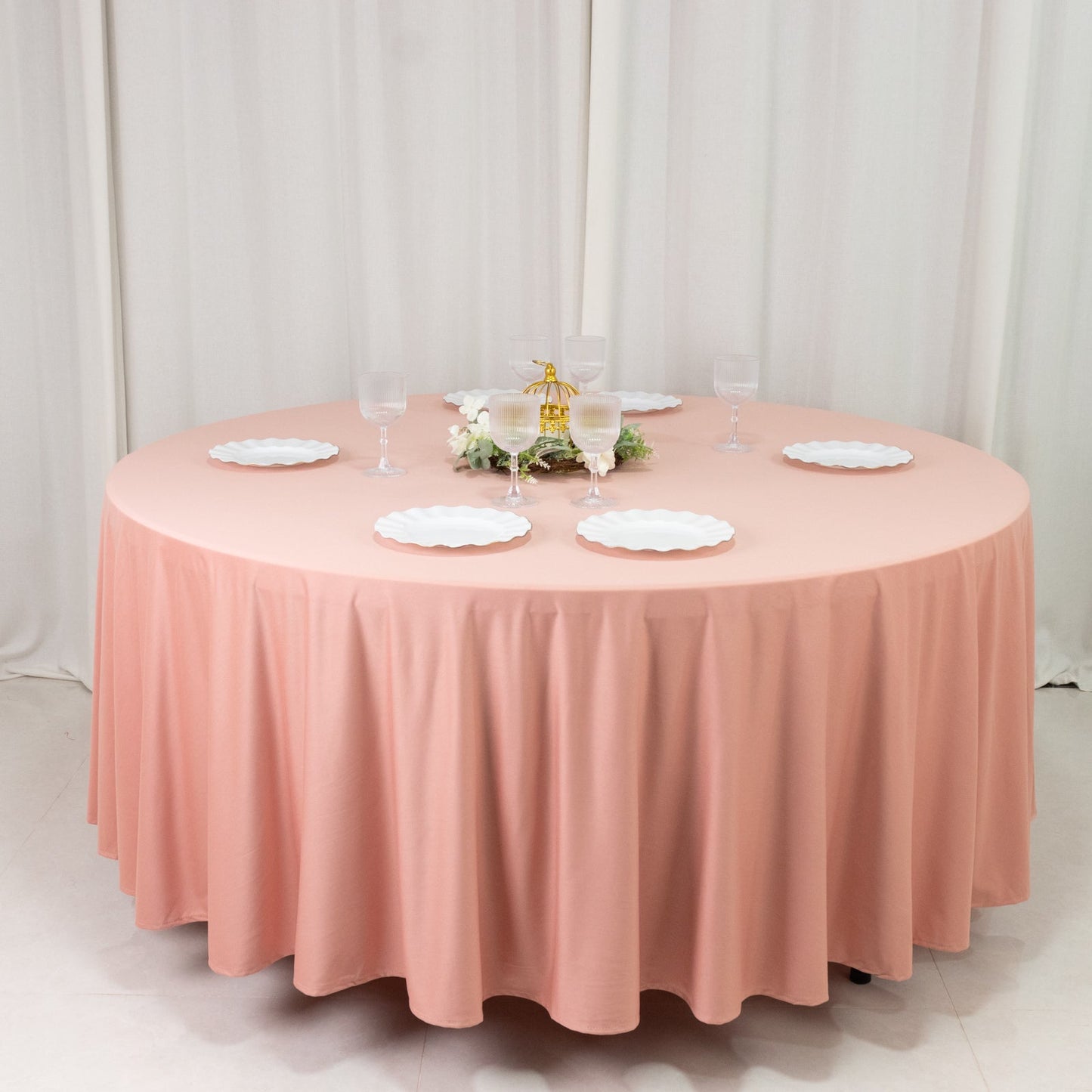Scuba Round 108" Tablecloth Dusty Rose - Wrinkle Free & Stain Resistant Table Cover