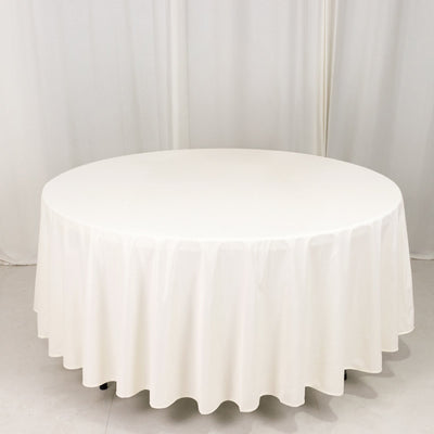 Scuba Round 108" Tablecloth Ivory - Wrinkle Free & Stain Resistant Table Cover