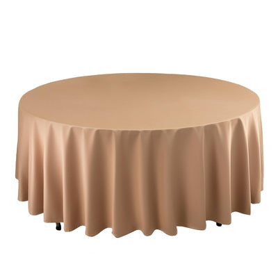 Scuba Round 108" Tablecloth Nude - Wrinkle Free & Stain Resistant Table Cover