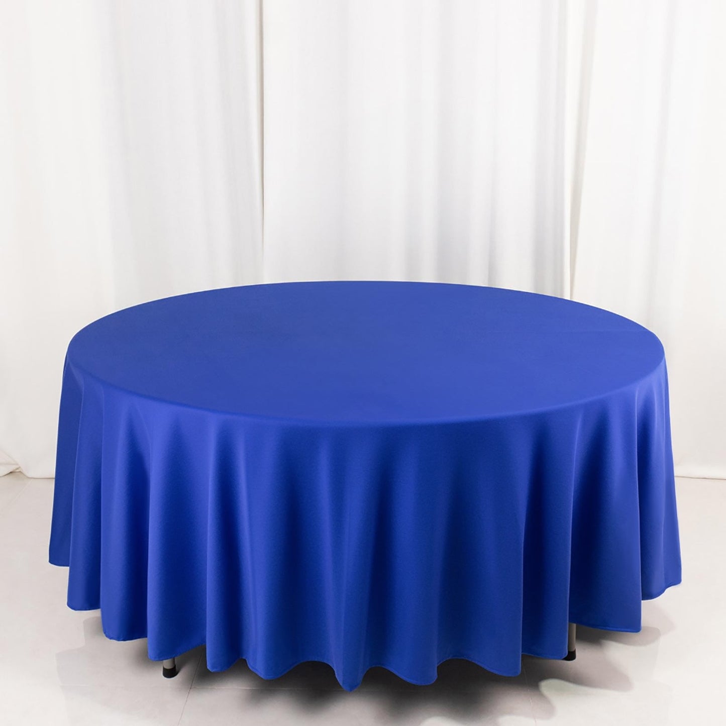 Scuba Round 108" Tablecloth Royal Blue - Wrinkle Free & Stain Resistant Table Cover