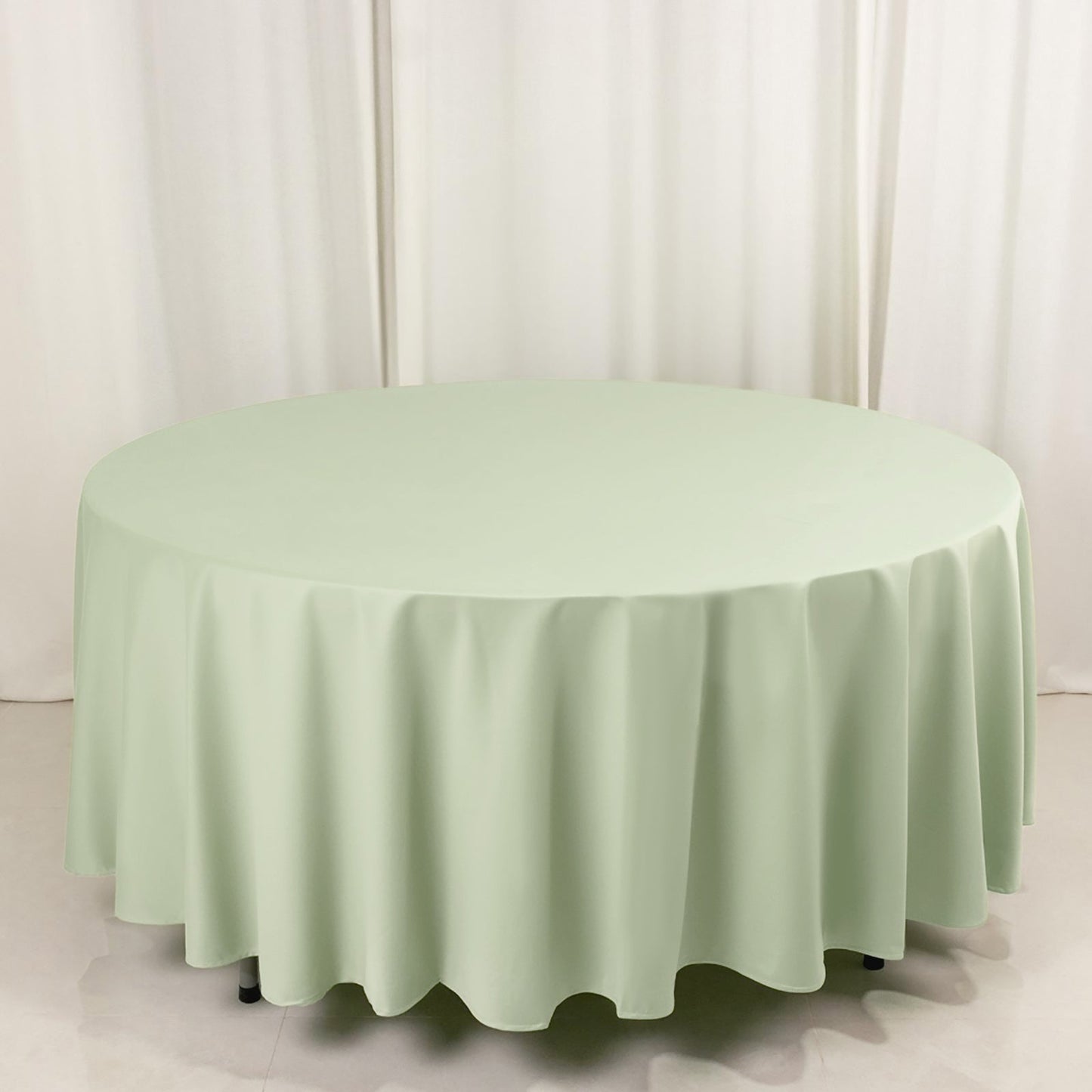 Scuba Round 108" Tablecloth Sage Green - Wrinkle Free & Stain Resistant Table Cover