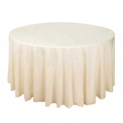 Scuba Round 120" Tablecloth Beige - Wrinkle Free & Stain Resistant Seamless Table Cover