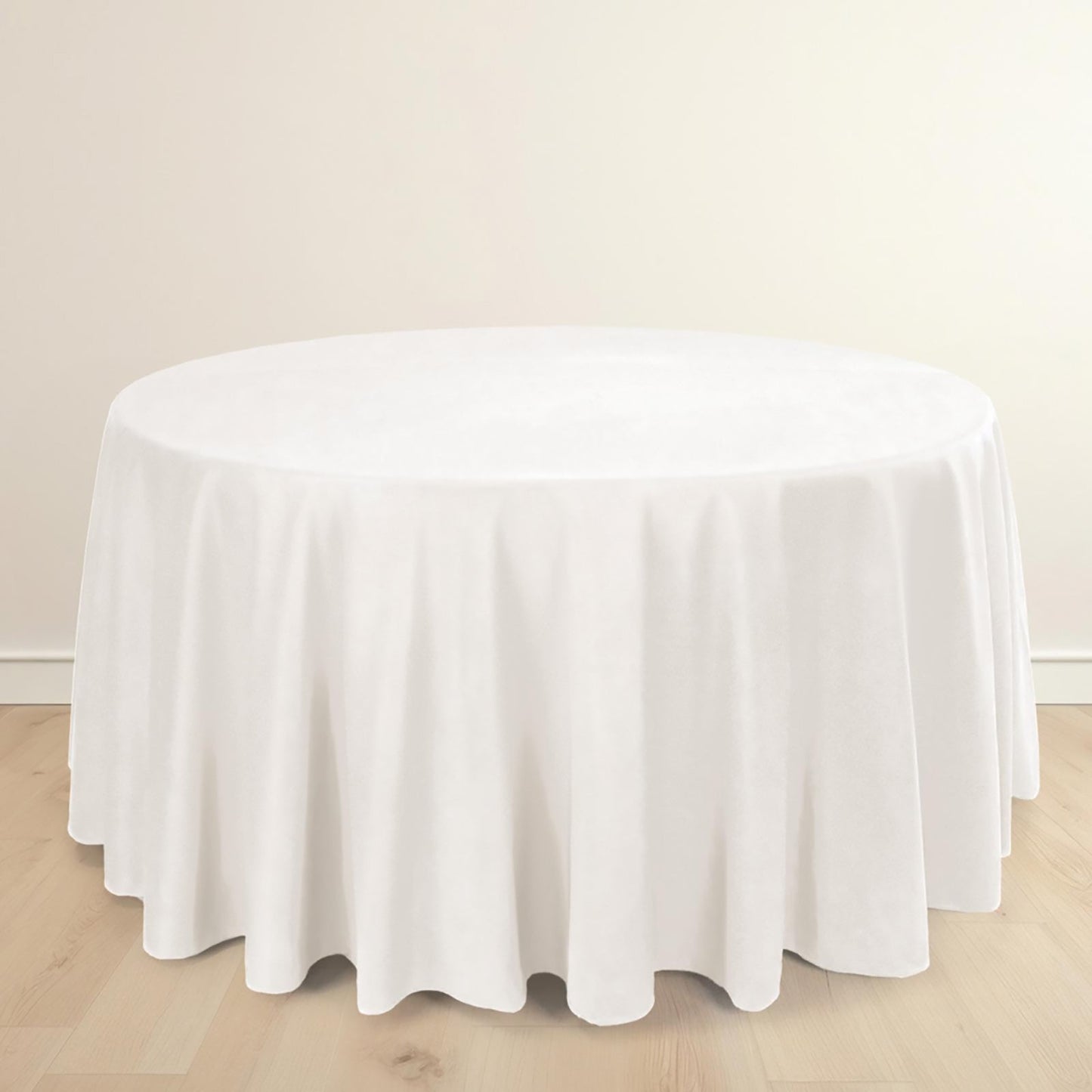 Scuba Round 120" Tablecloth Ivory - Wrinkle Free & Stain Resistant Seamless Table Cover