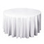 Scuba Round 120" Tablecloth White - Wrinkle Free & Stain Resistant Seamless Table Cover for Weddings & Events
