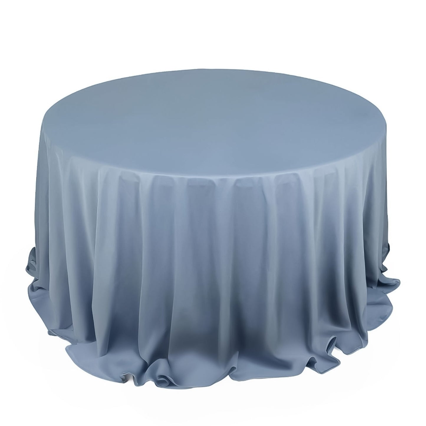 Scuba Round 132" Tablecloth Dusty Blue - Wrinkle Free & Stain Resistant Seamless Table Cover
