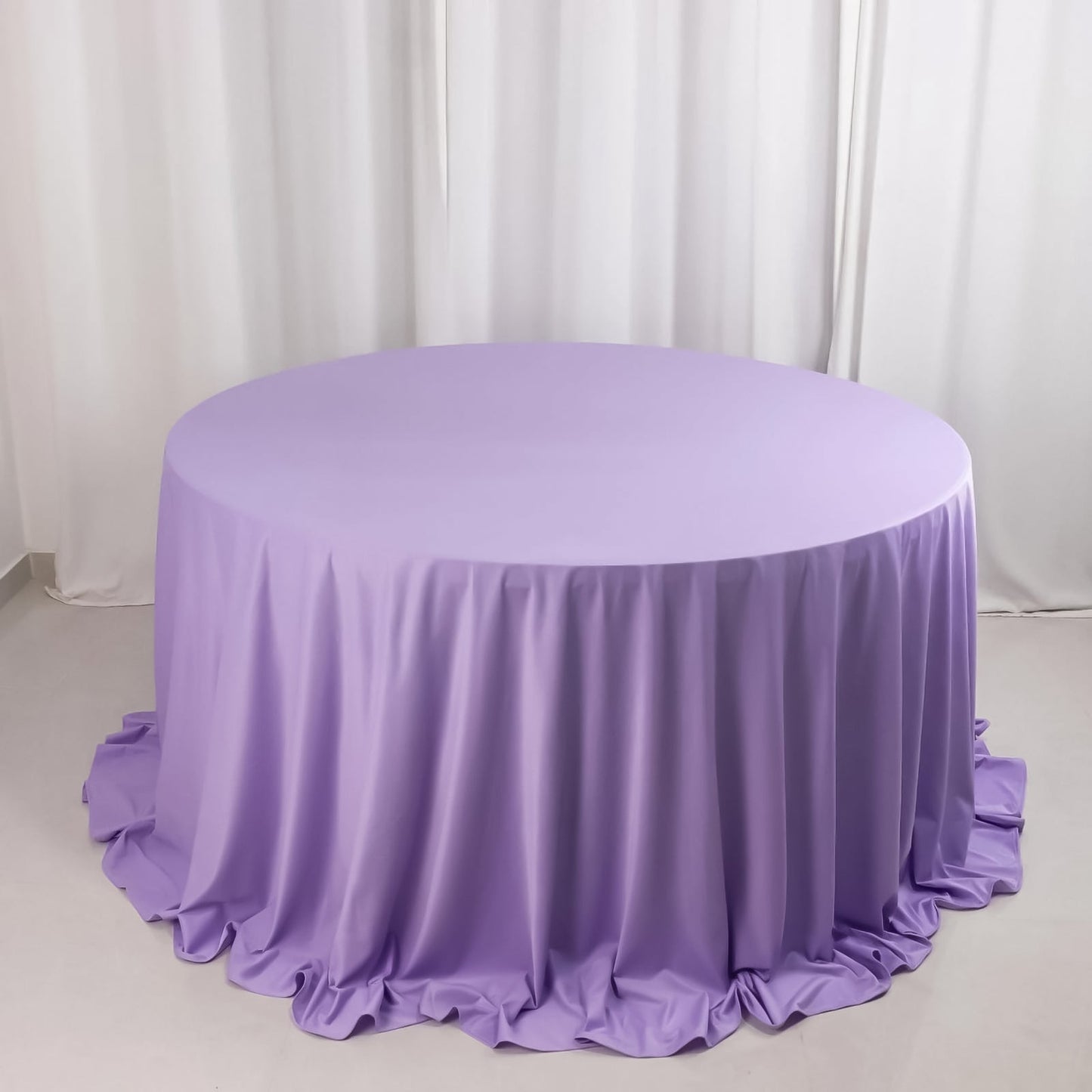 Scuba Round 132" Tablecloth Lavender Lilac - Wrinkle Free & Stain Resistant Seamless Table Cover