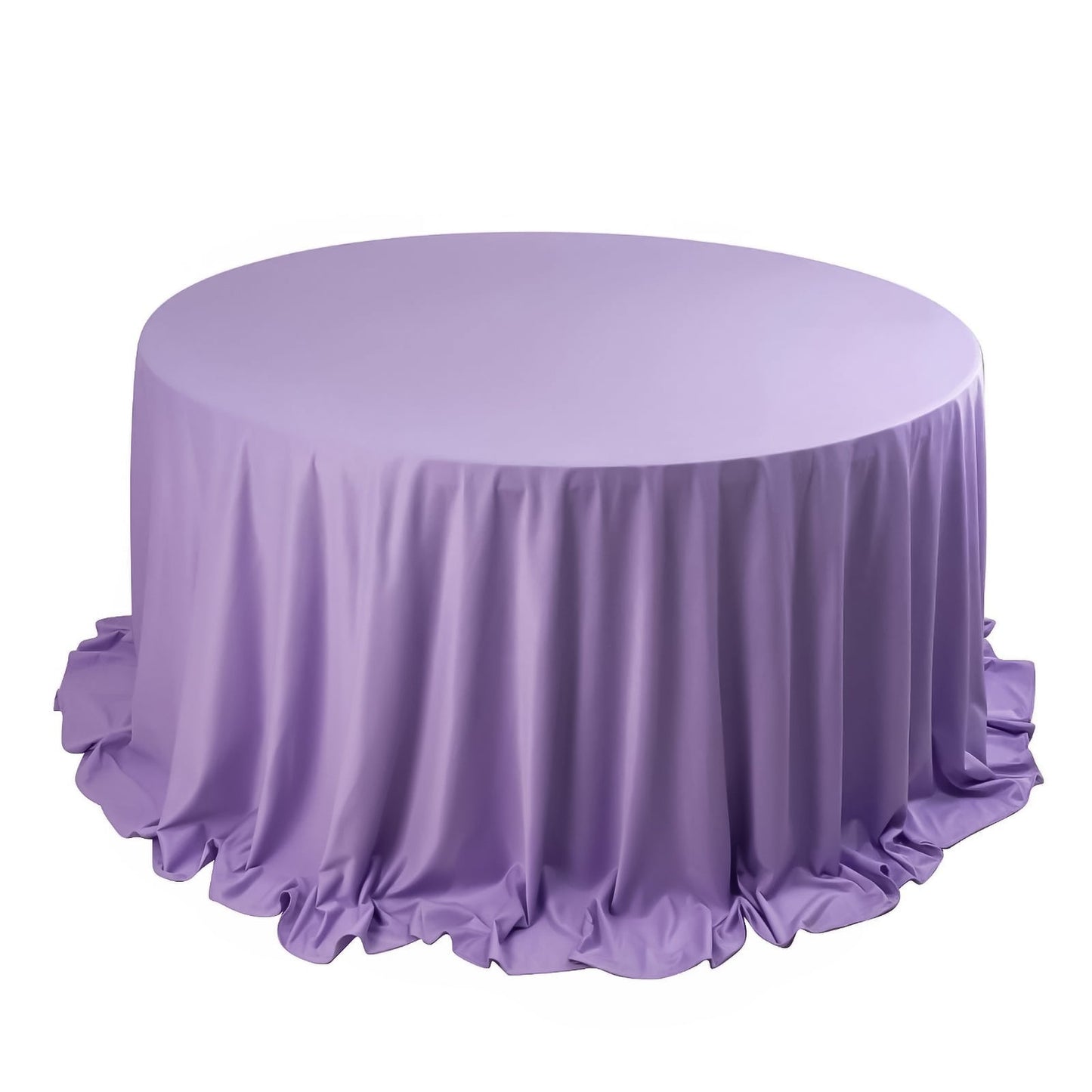 Scuba Round 132" Tablecloth Lavender Lilac - Wrinkle Free & Stain Resistant Seamless Table Cover