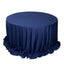 Scuba Round 132" Tablecloth Navy Blue - Wrinkle Free & Stain Resistant Seamless Table Cover