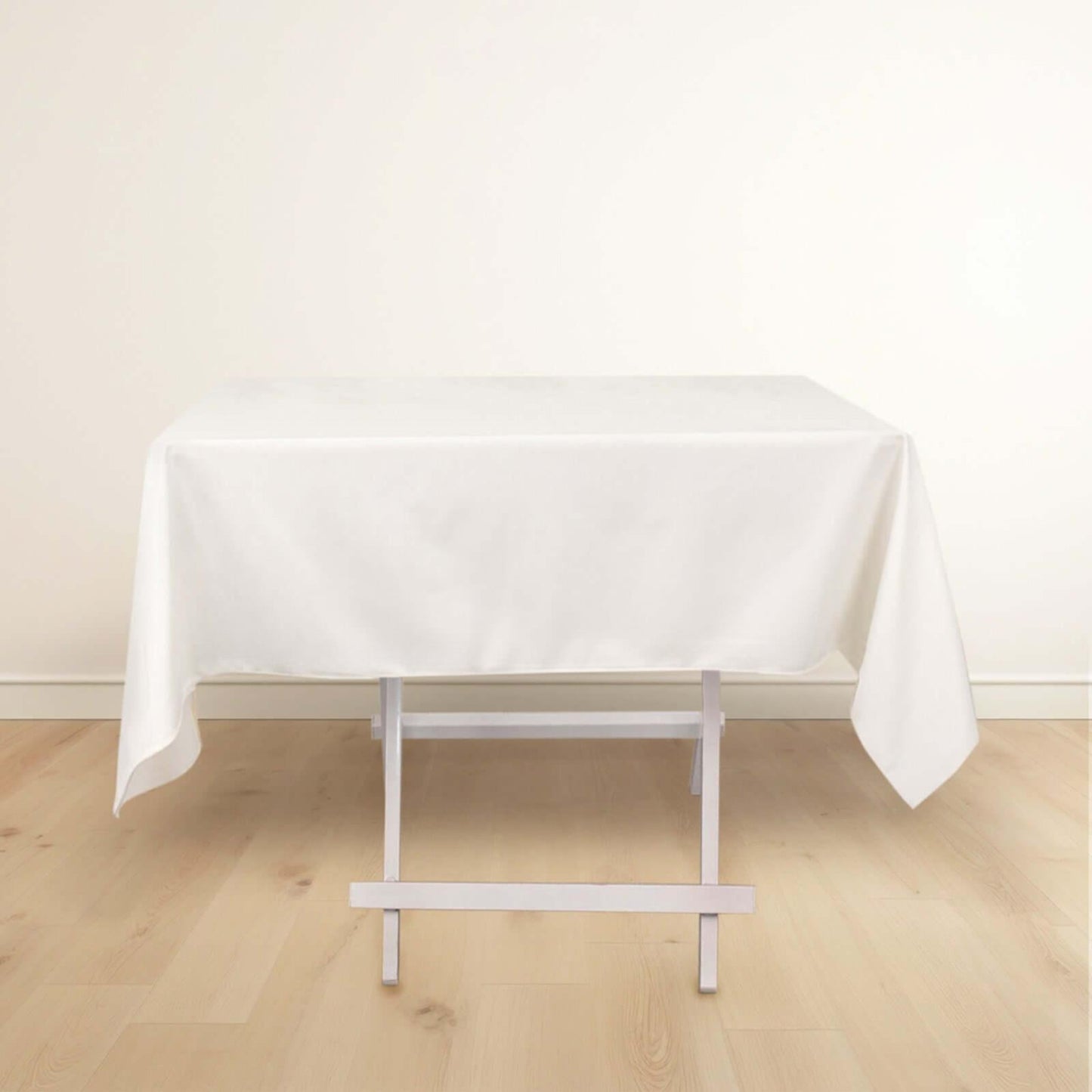 Scuba Square 54"x54" Tablecloth Ivory - Wrinkle Free & Stain Resistant Table Cover