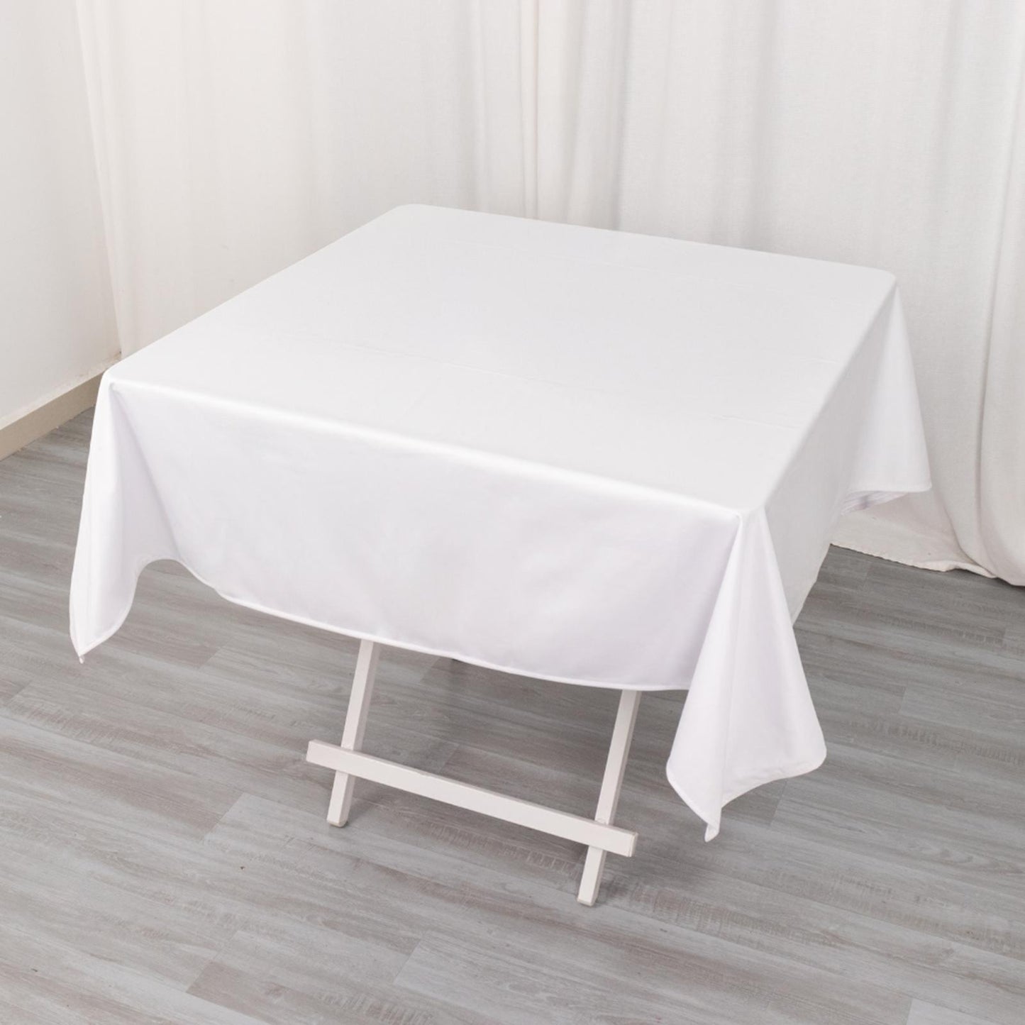 Scuba Square 54"x54" Tablecloth White - Wrinkle Free & Stain Resistant Table Cover for Weddings & Events