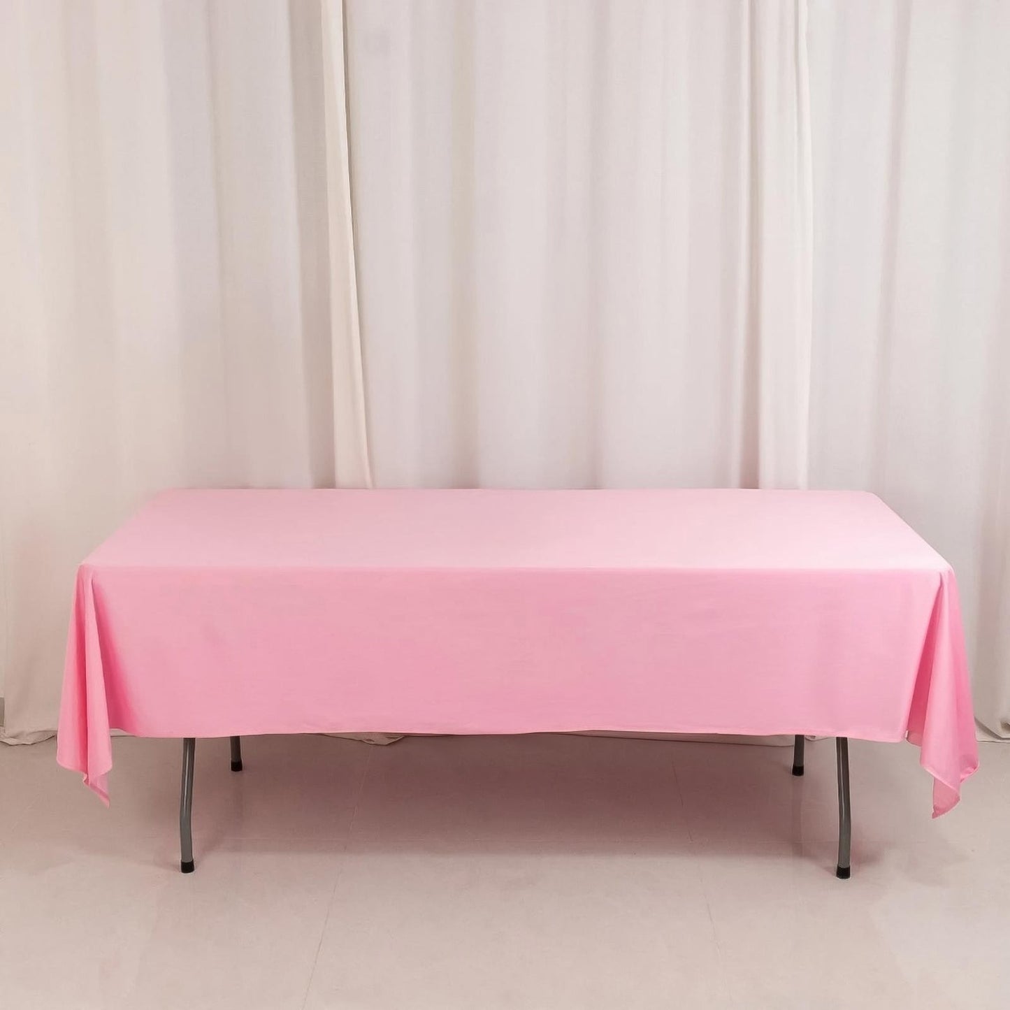 Scuba Rectangular 60"x102" Tablecloth Pink - Wrinkle Free & Stain Resistant Table Cover